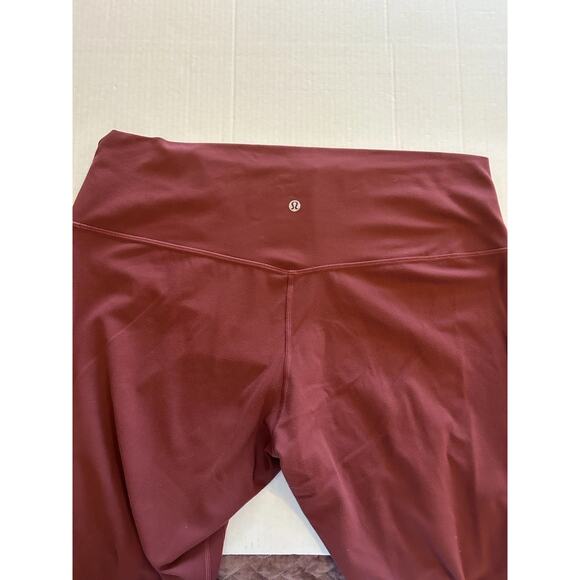 Lululemon Align Rust Burgundy Sz 18 High Rise Nulu Leggings Yoga Cropped 23” - Picture 4 of 8